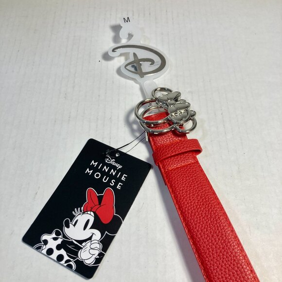 Disney Minnie Mouse Vegan Faux Leather Red Belt Womens Size Medium 30-36" - Picture 7 of 14